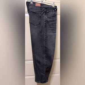 Sidefeel Black Jeans in a Cotton Elastane Viscose Lightly Distressed Size 14